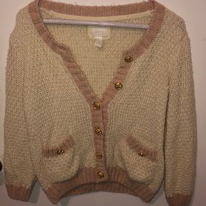 Forever 21 pink and cream sweater. Size M